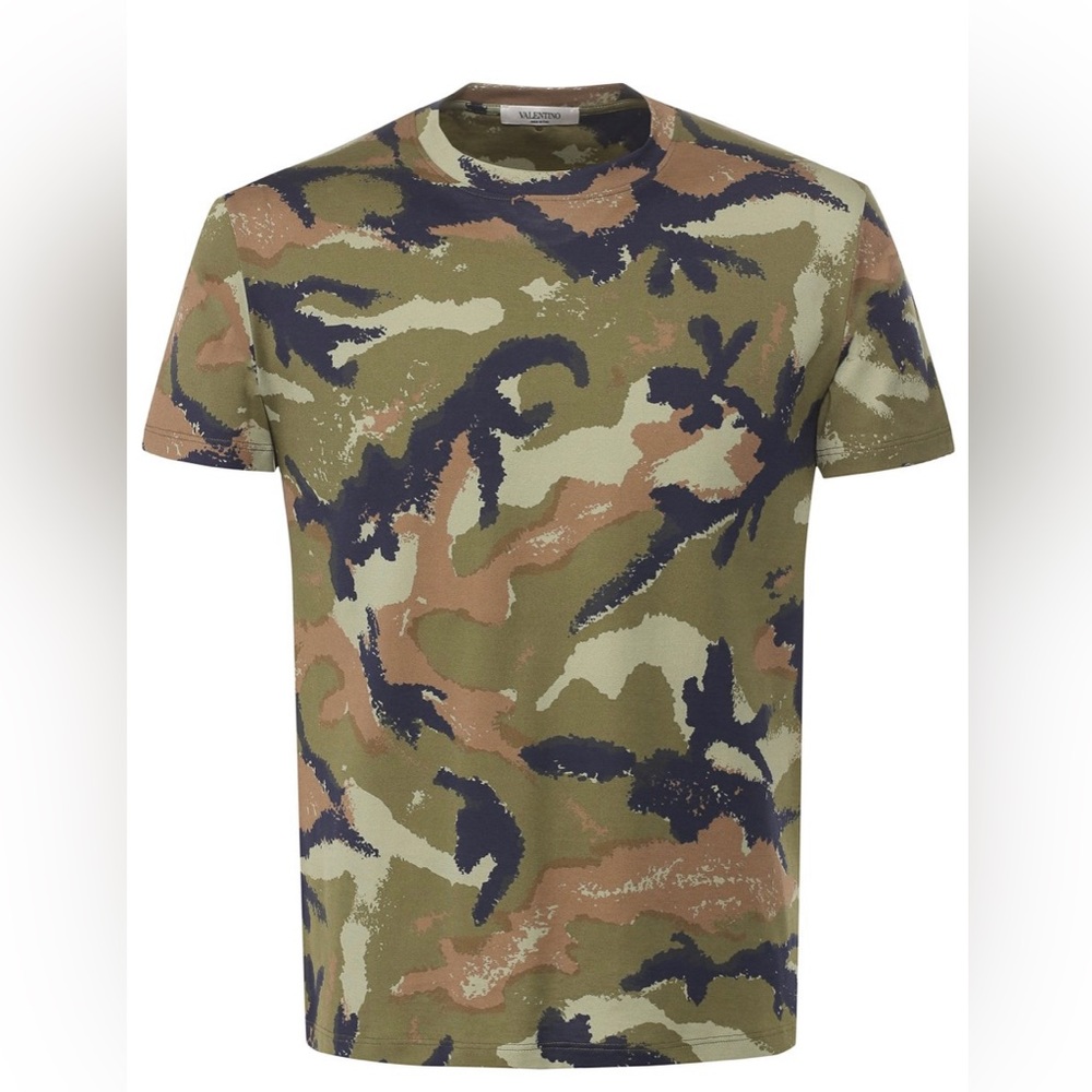 Valentino Garavani Men's Camo Camouflage Logo T-shirt Sz M